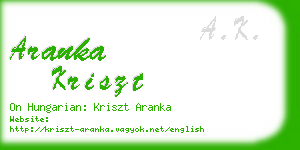 aranka kriszt business card